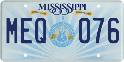 MS license plate MEQ076