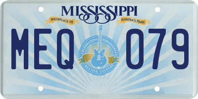 MS license plate MEQ079
