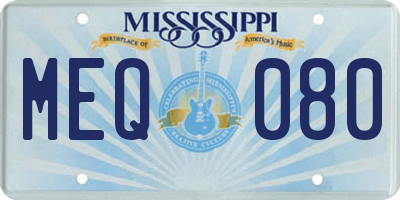 MS license plate MEQ080