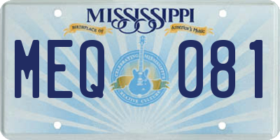 MS license plate MEQ081