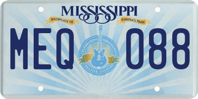 MS license plate MEQ088