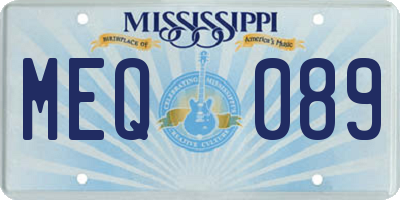 MS license plate MEQ089