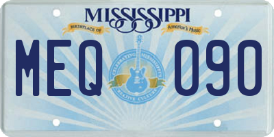 MS license plate MEQ090