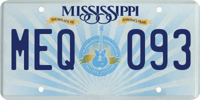 MS license plate MEQ093