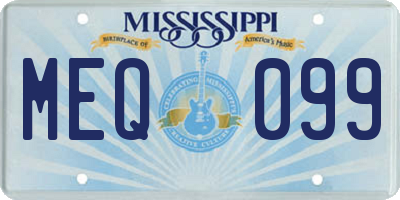 MS license plate MEQ099