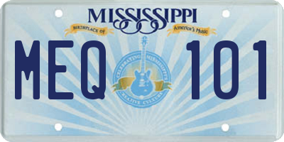 MS license plate MEQ101