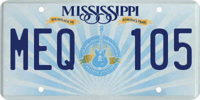 MS license plate MEQ105