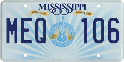 MS license plate MEQ106