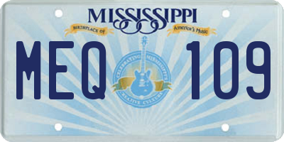 MS license plate MEQ109