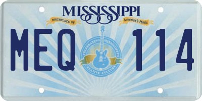 MS license plate MEQ114