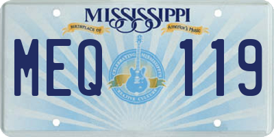 MS license plate MEQ119