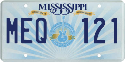 MS license plate MEQ121