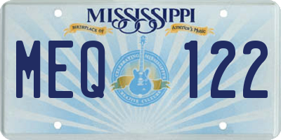 MS license plate MEQ122