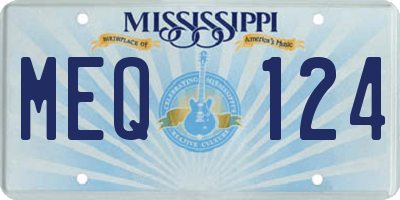MS license plate MEQ124