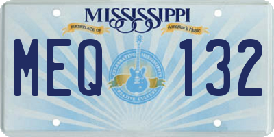 MS license plate MEQ132