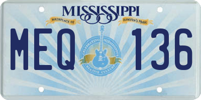 MS license plate MEQ136