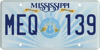 MS license plate MEQ139