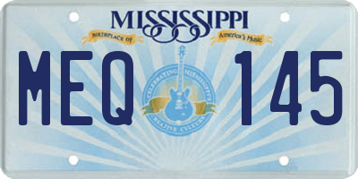 MS license plate MEQ145