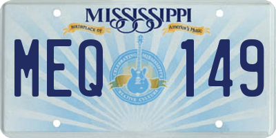 MS license plate MEQ149