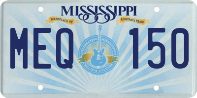 MS license plate MEQ150