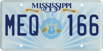 MS license plate MEQ166
