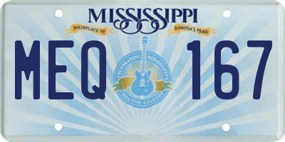 MS license plate MEQ167