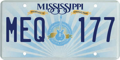 MS license plate MEQ177