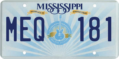 MS license plate MEQ181