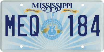 MS license plate MEQ184