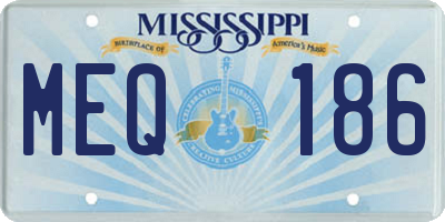MS license plate MEQ186