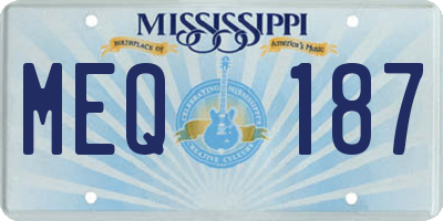 MS license plate MEQ187