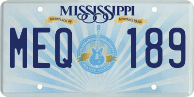 MS license plate MEQ189