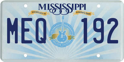 MS license plate MEQ192
