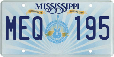 MS license plate MEQ195