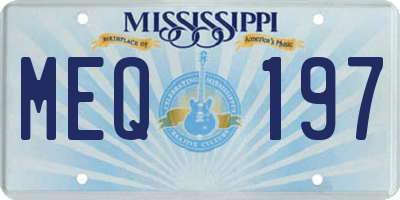 MS license plate MEQ197