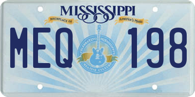 MS license plate MEQ198
