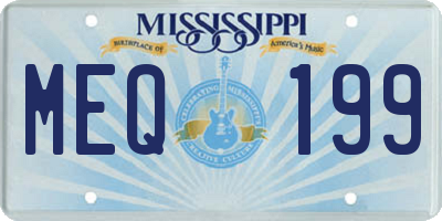 MS license plate MEQ199