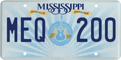 MS license plate MEQ200
