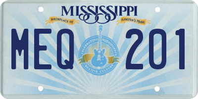 MS license plate MEQ201