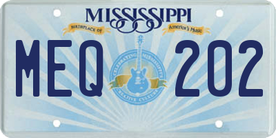 MS license plate MEQ202