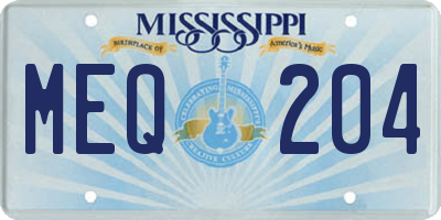 MS license plate MEQ204