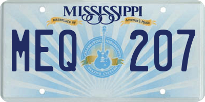 MS license plate MEQ207