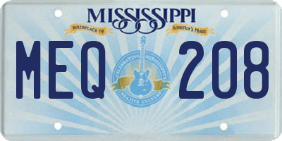 MS license plate MEQ208