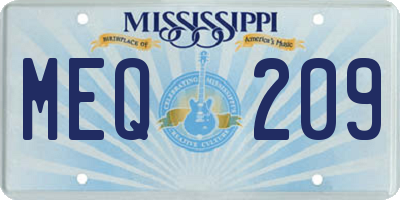 MS license plate MEQ209