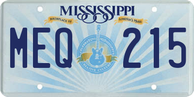 MS license plate MEQ215