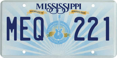 MS license plate MEQ221