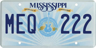 MS license plate MEQ222