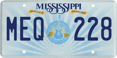 MS license plate MEQ228