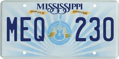MS license plate MEQ230