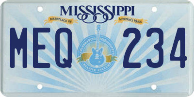 MS license plate MEQ234